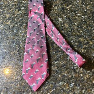 Patrick Francis Men's Silk Tie Multicolor Geometric Pattern